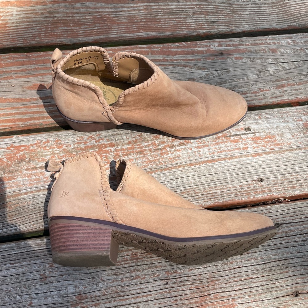 Jack Rodgers Tan Ankle Boot with whipstitch